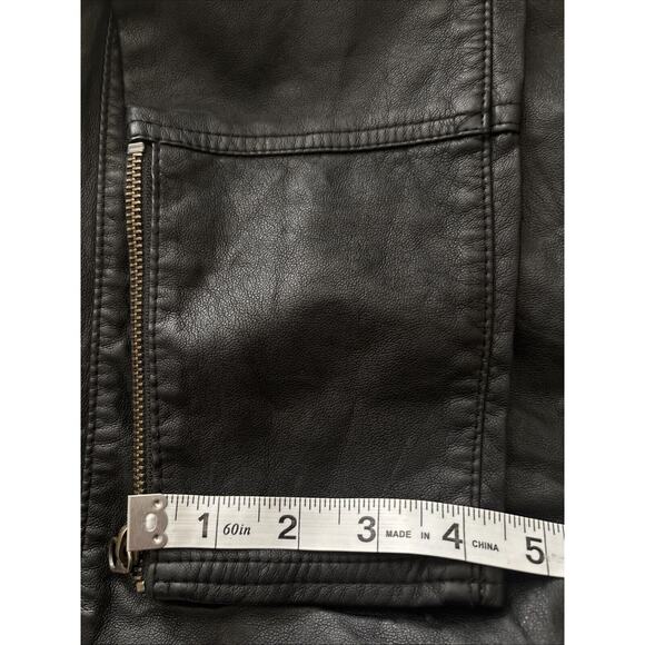 Free People Moto Pants Faux Leather Biker Womens Size 2 Ankle Zip Stretch Skinny - Picture 8 of 8